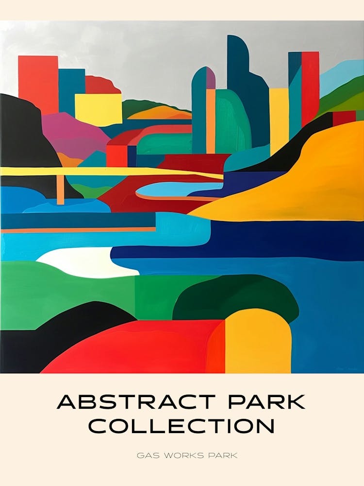 Abstract Park Collection Poster Gas Works Park Seattle 1
