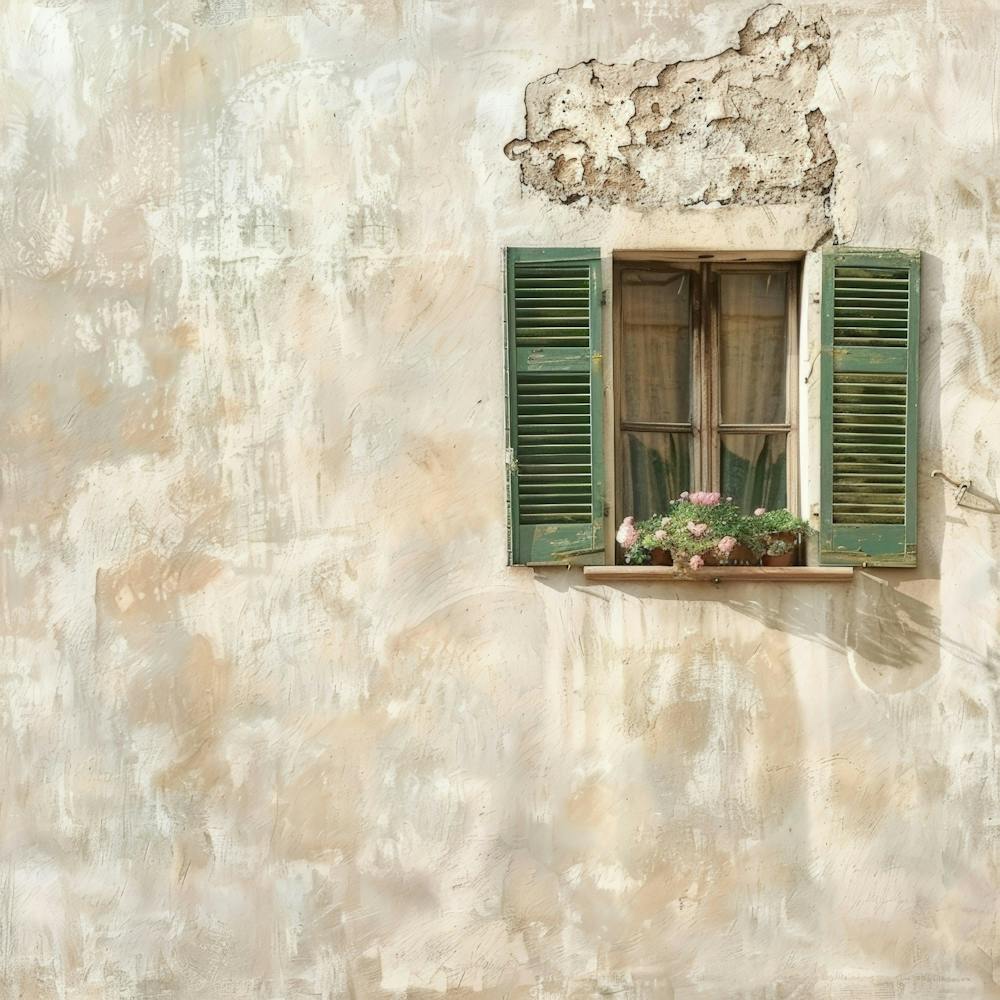 Window With Green Shutters 2