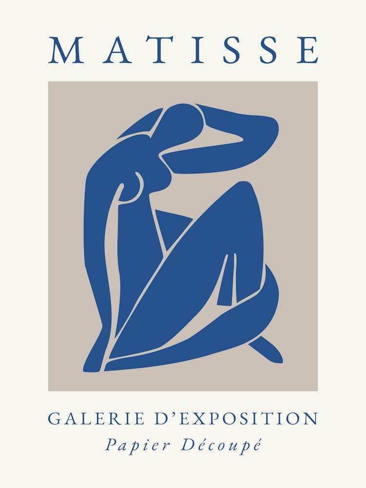 Abstract Body Blue Matisse Print
