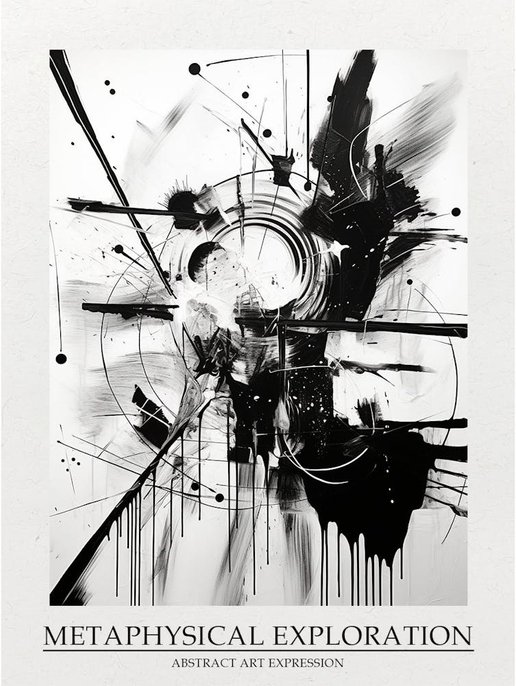 Metaphysische Erkundung Abstrakt Schwarz und Weiß 6 Poster