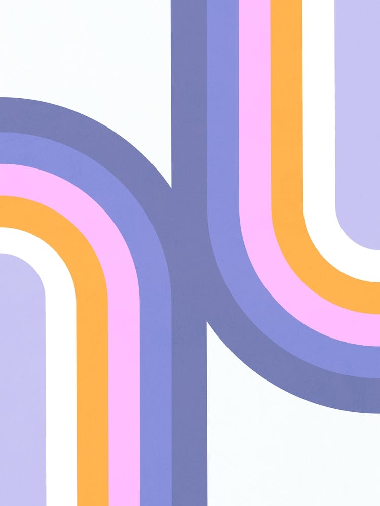 Minimal Abstract Geometric Double Rainbow Very Pery Blue Pink