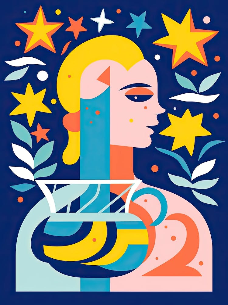 Aquarius Illustration Zodiac Star Sign 4