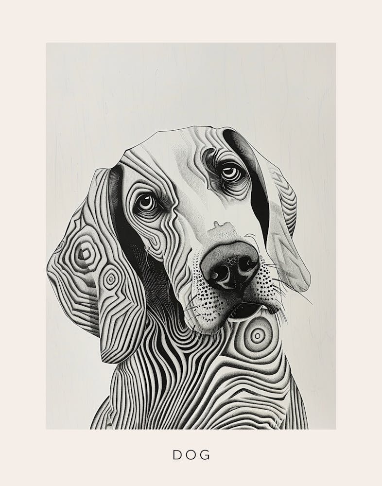 Black And Tan Line Sketch 2 Poster