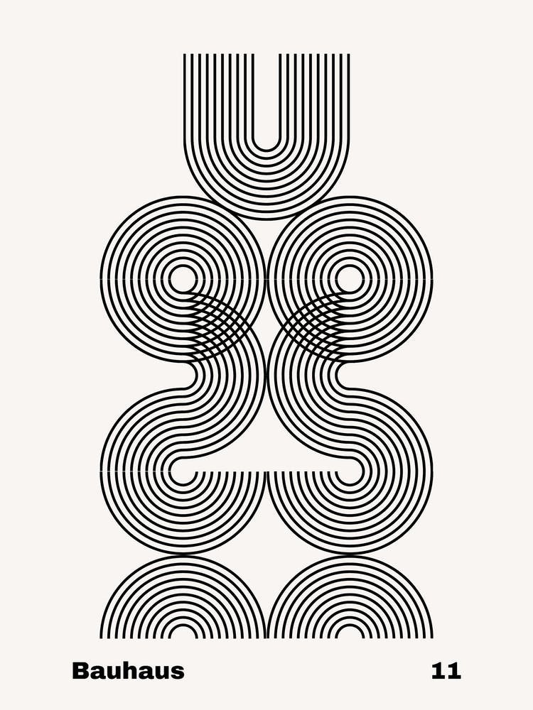 Geometric Bauhaus Poster B&W 11