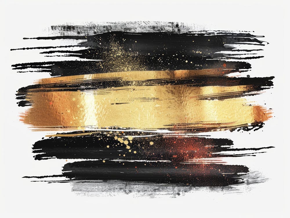 Gold And Black Abstract Painting 67
