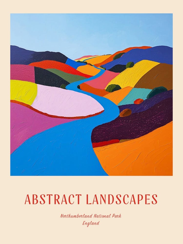 Colourful Abstract Northumberland National Park England 3 Poster