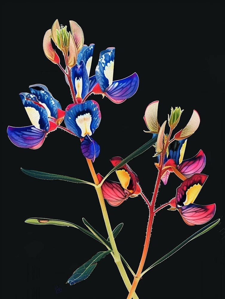 Neon Flowers On Black Bluebonnet 7