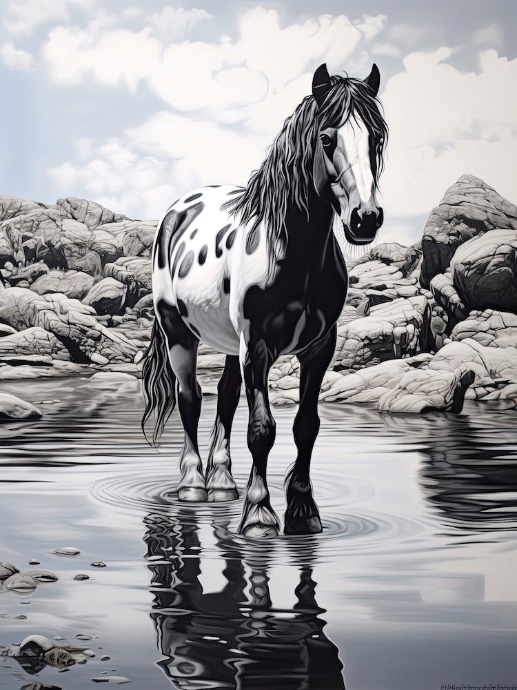 A Horse Oil Painting In Boulders Beach, South Africa, Portrait 3