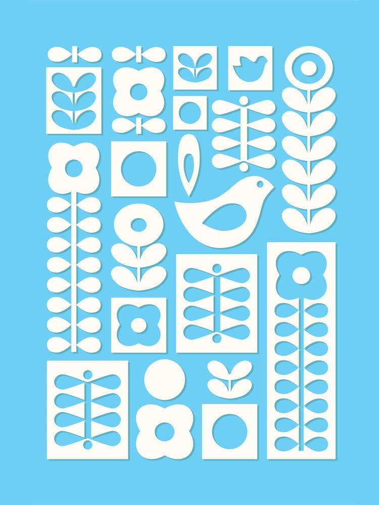 Nordic Ornament Blue for Kids Room