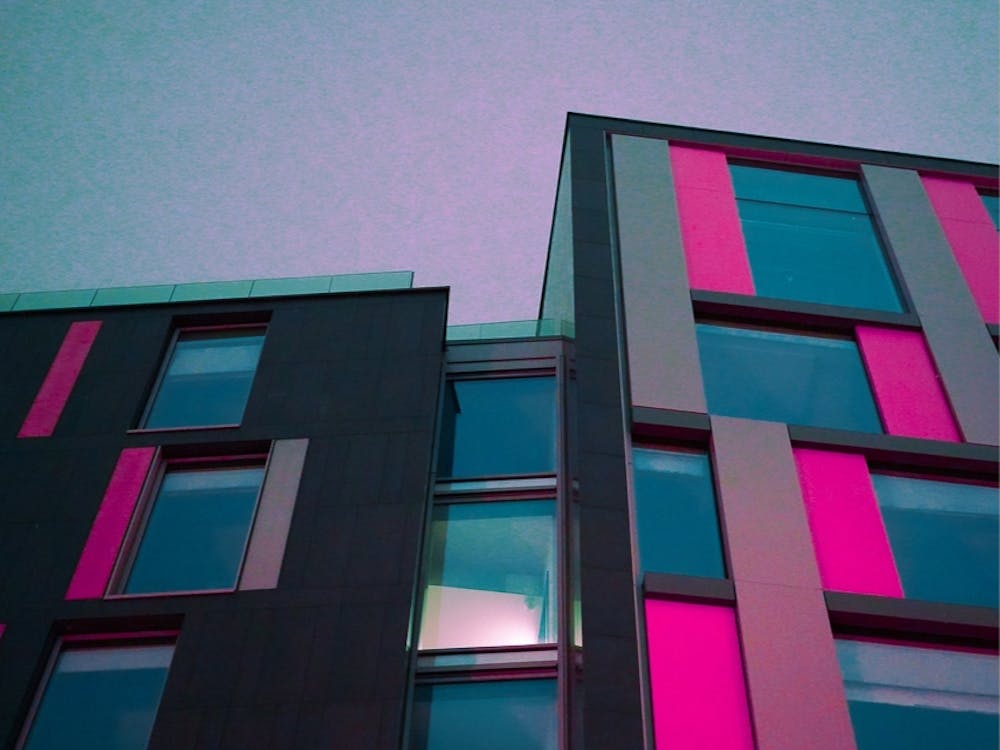 Pink Building At Dusk