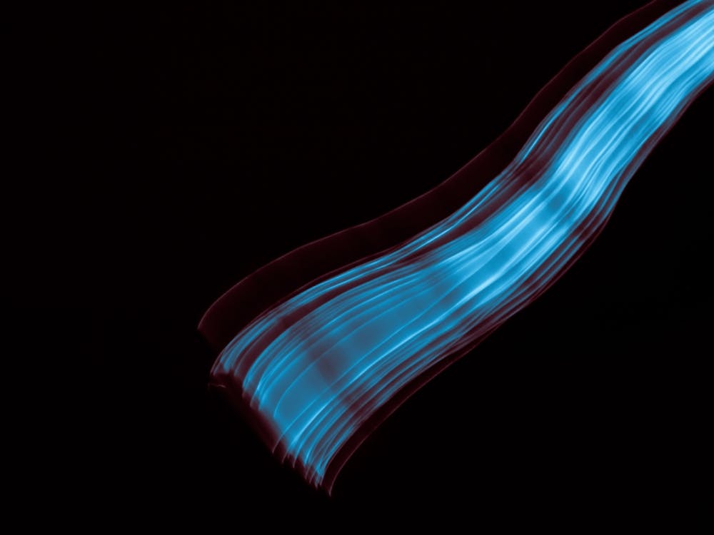 Glowing Abstract Curved Blue And Red Lines 7