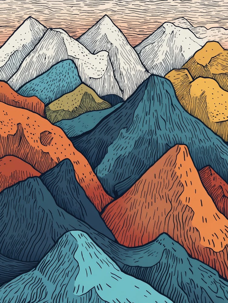 Colorful Mountain Landscape
