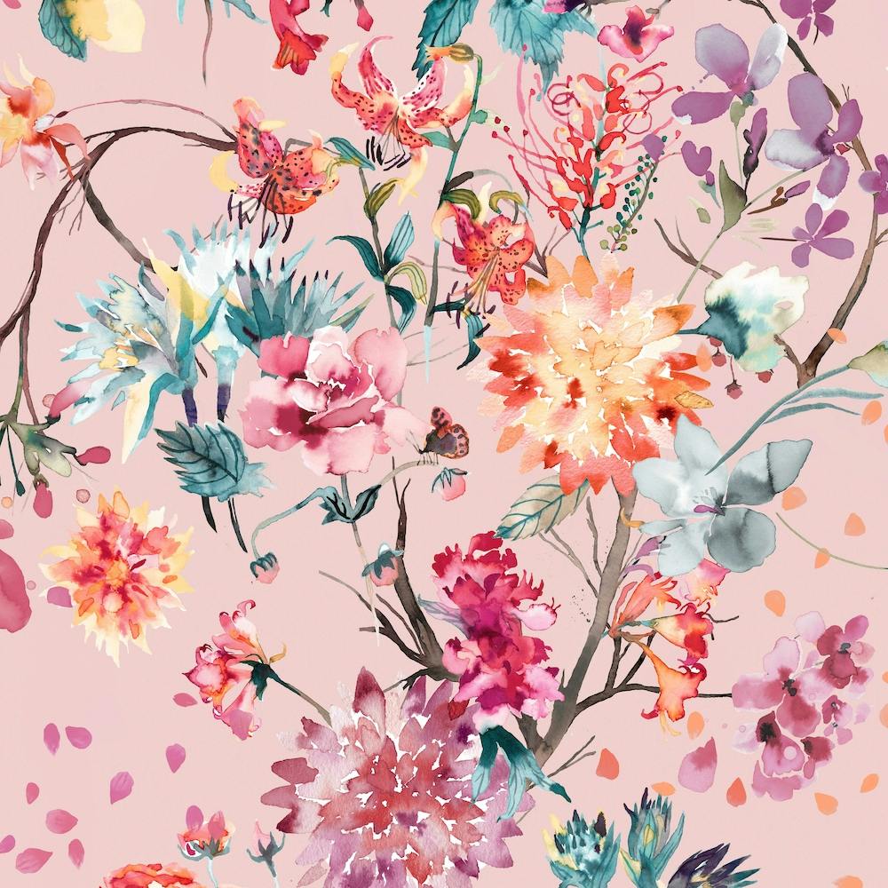 Rococo Bouquet Mauve Square