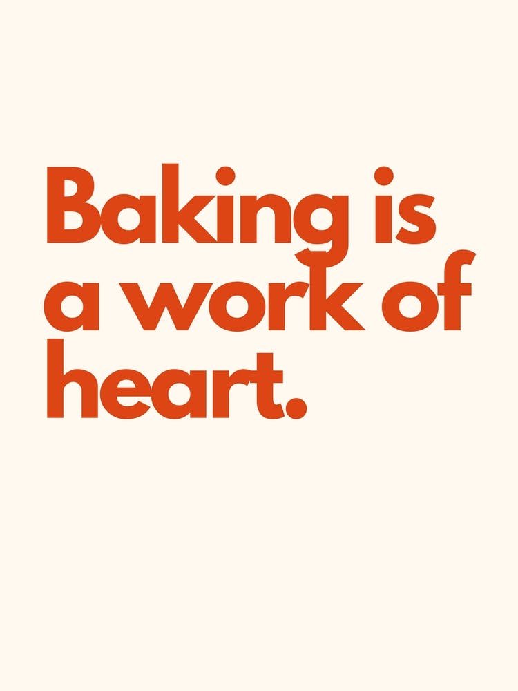 Baking Work Of Art Kitchen Typography Cream Red