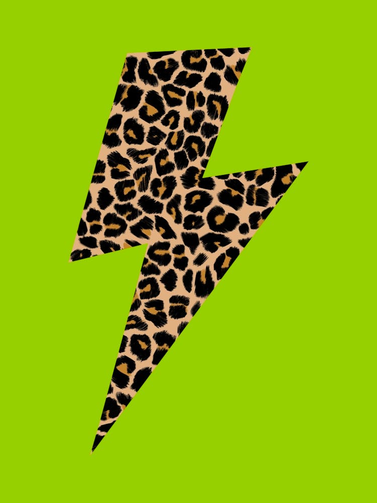 Lightning Bolt Leopard Print Green
