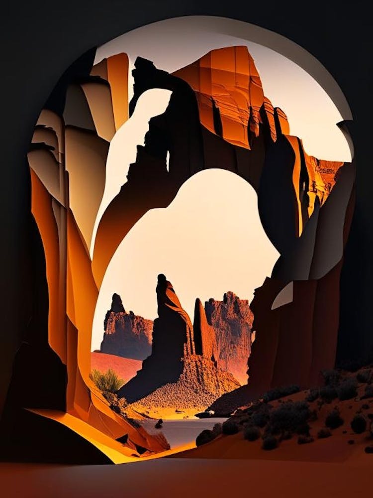 Arches National Park United States Of America Cut Out Paper