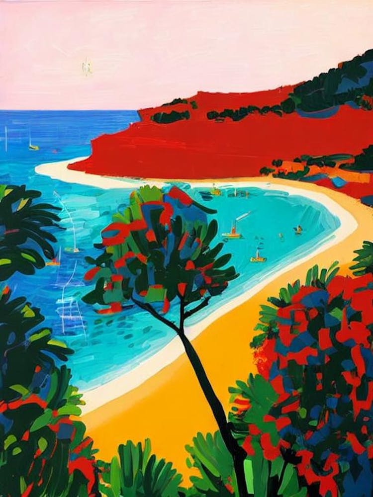 Cala Bassa Beach, Ibiza, Spain Hockney Style