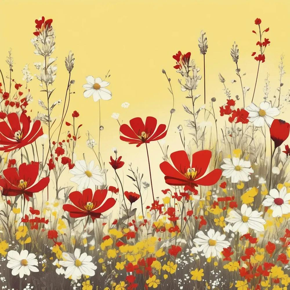 GARDEN MEADOW Floral Botanical Flowers Wildflowers 2