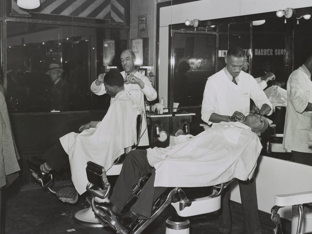 African American Barber Shop, Southside Of Chicago, Illinois By Russell Lee