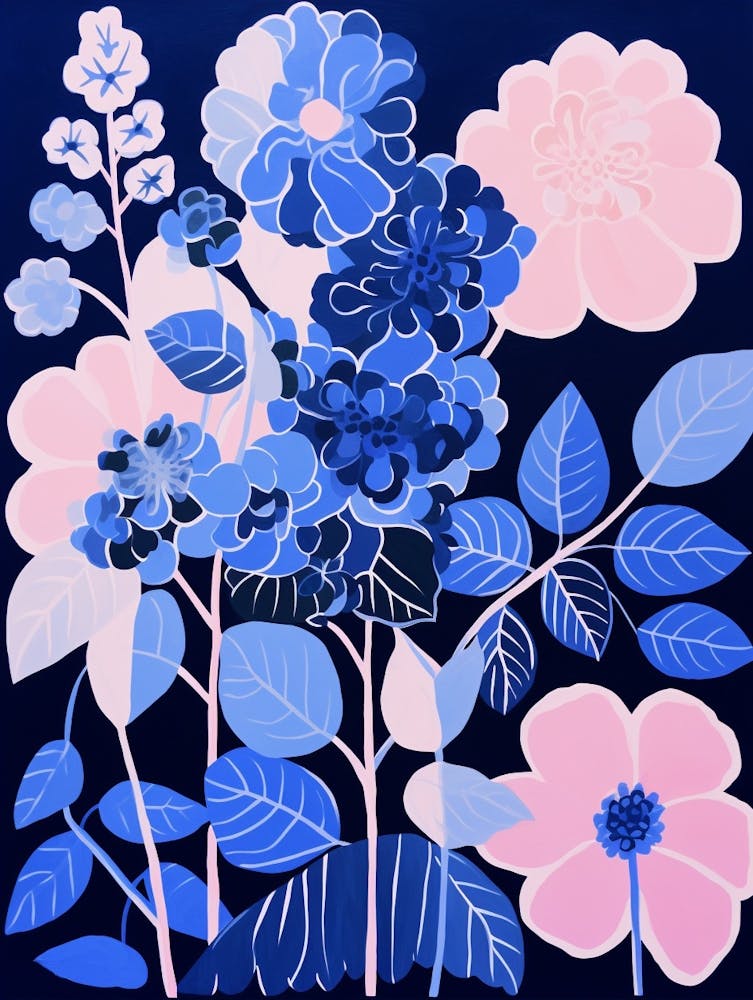 Blue Flower Illustration Hydrangea 2