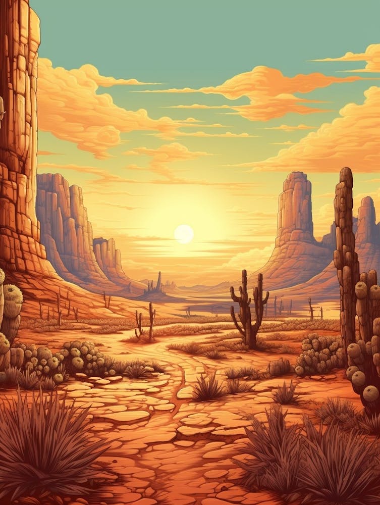 Desert Landscape Pixel Art 2