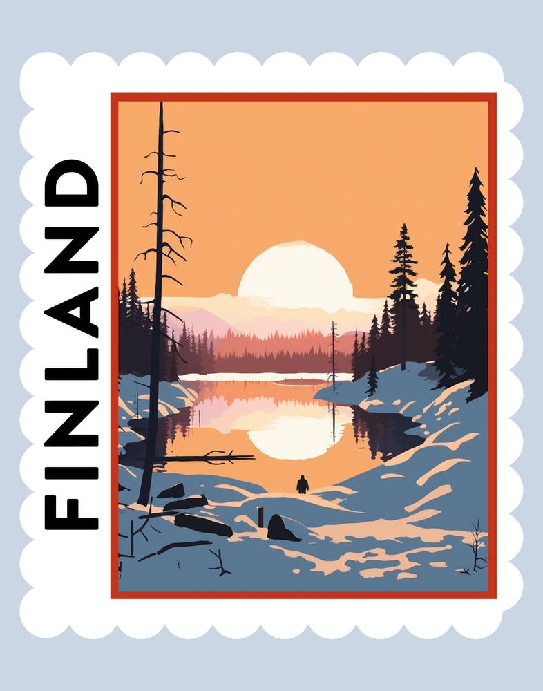 Finland 4 Reisestempel-Poster