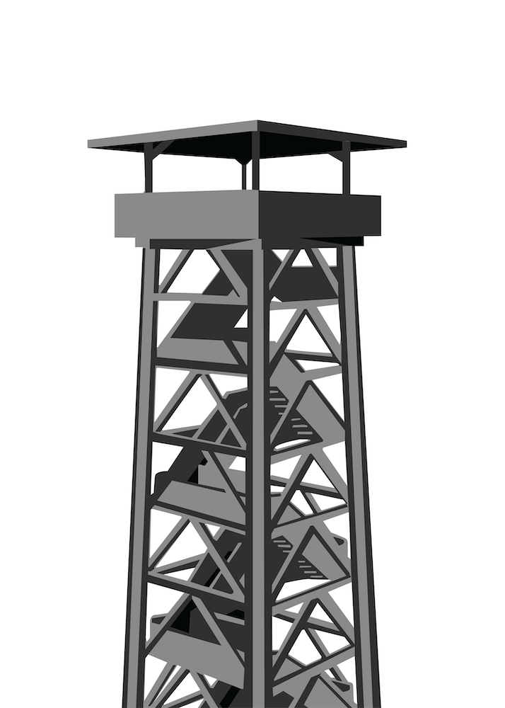 Hide Out Black and White Guard Tower