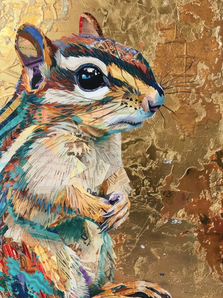 Chipmunk Gold Effect Collage 3