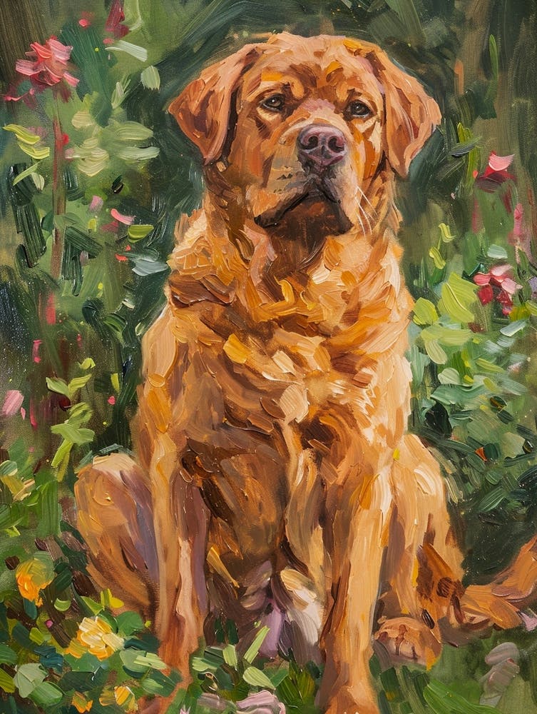 Chesapeake Bay Retriever Acrylic Painting 2