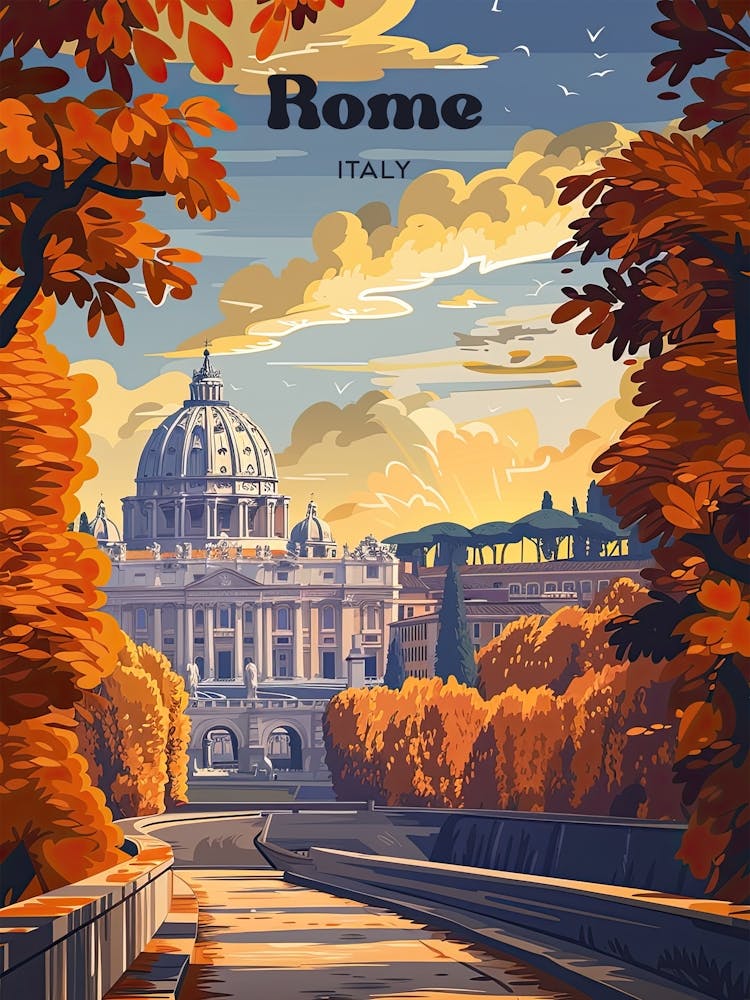 Rome Dome Digital Travel Illustration