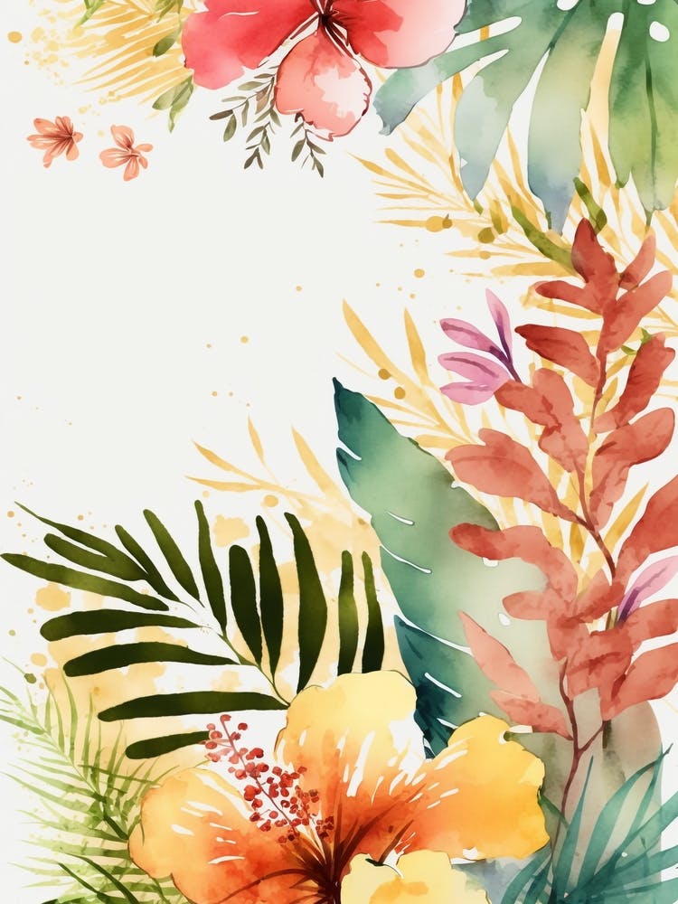 Watercolor Tropical Background