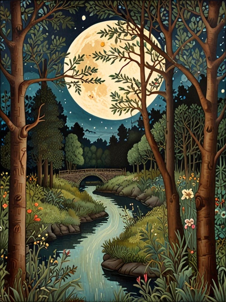 William Morris Moonlight In The Forest 155