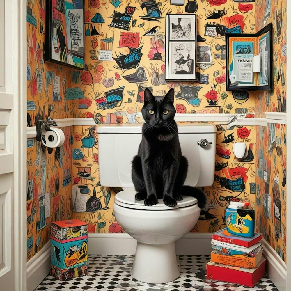 Cat Reading A Newspaper In Toilet (3)