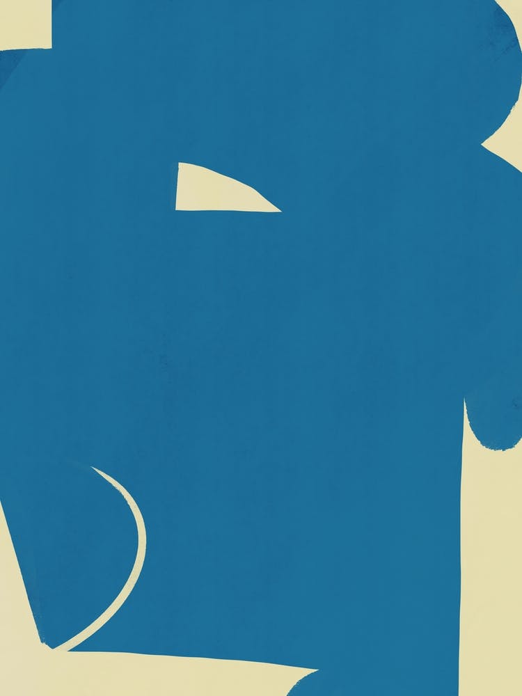 Large Abstract Cut Out In Blue