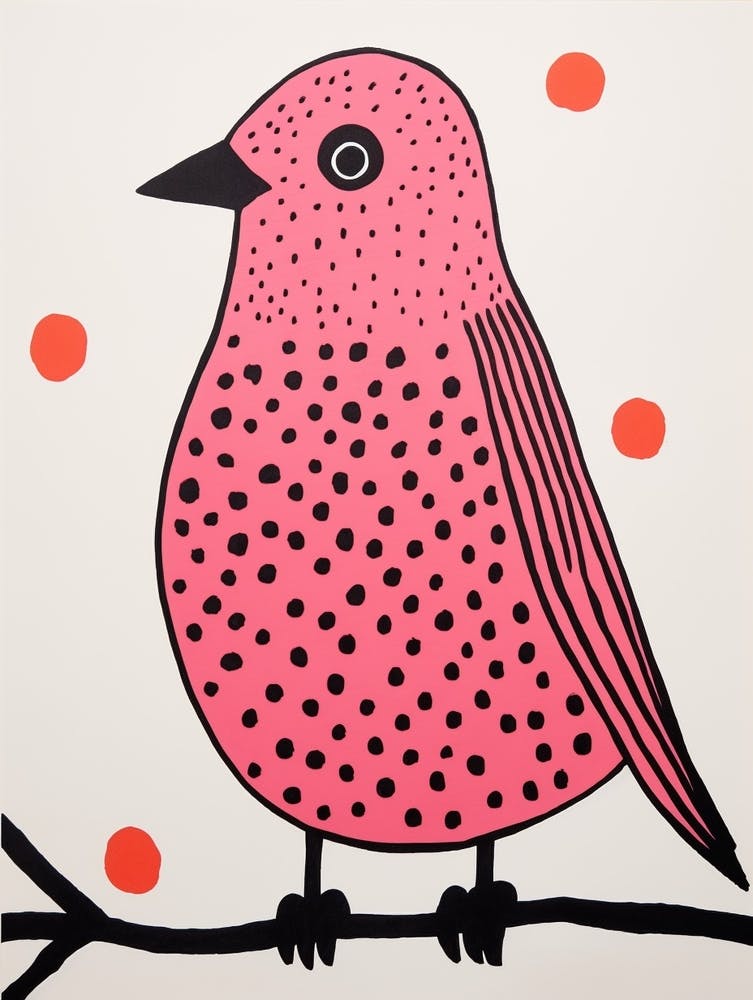 Pink Polka Dot Raven 1
