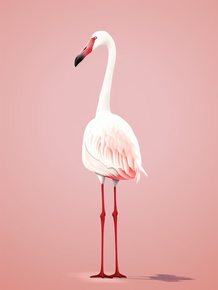 Minimalist Greater Flamingo 1 Illustration