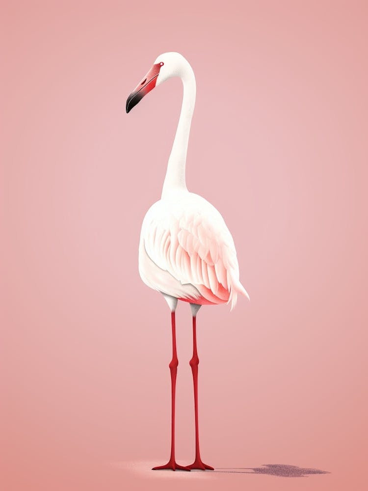 Minimalist Greater Flamingo 1 Illustration