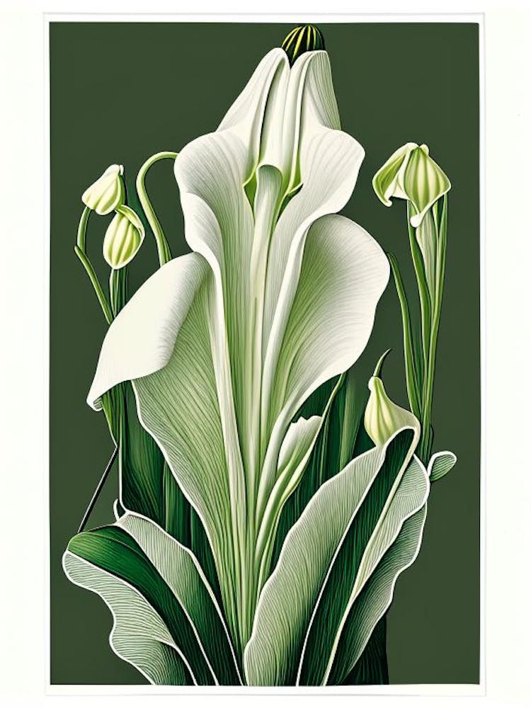 Zantedeschia Aethiopica Floral Botanical Vintage Poster Flower