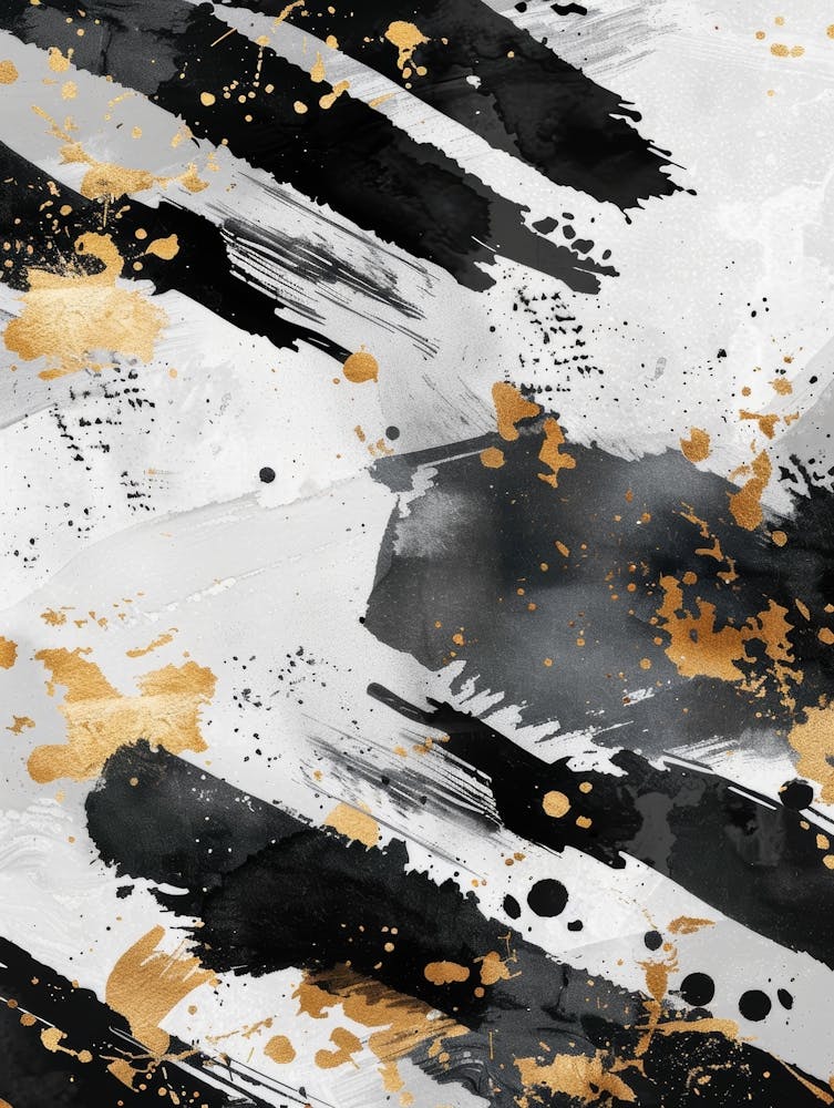 Abstract Black And Gold Painting 34
