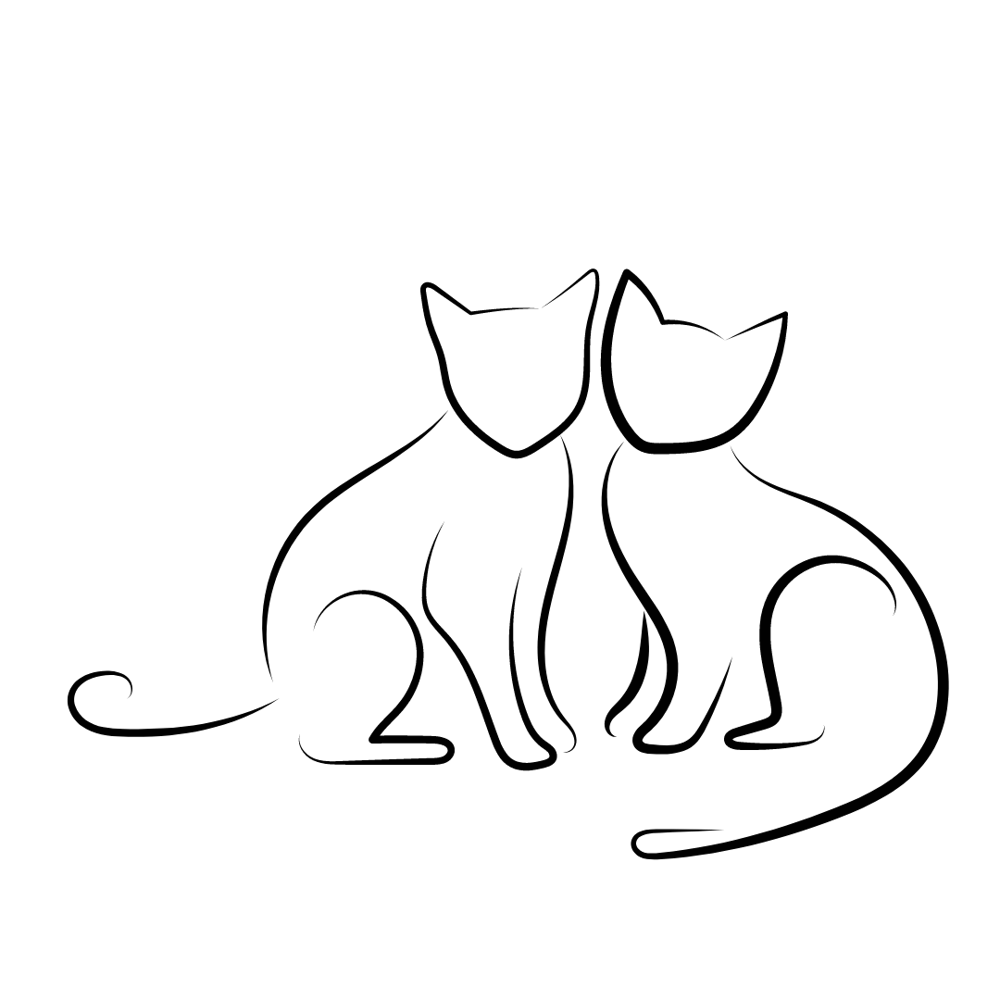 Abstract Two Pet Cats