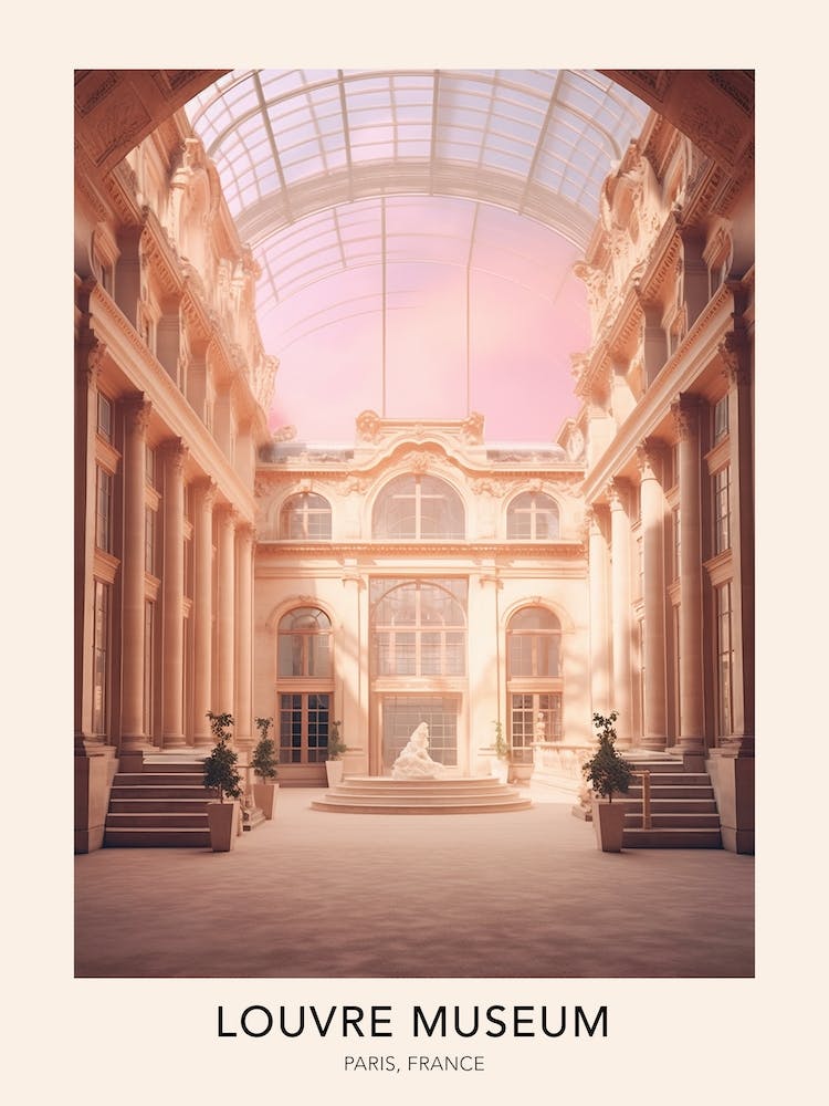 The Louvre Museum Paris France 2 Travel Poster