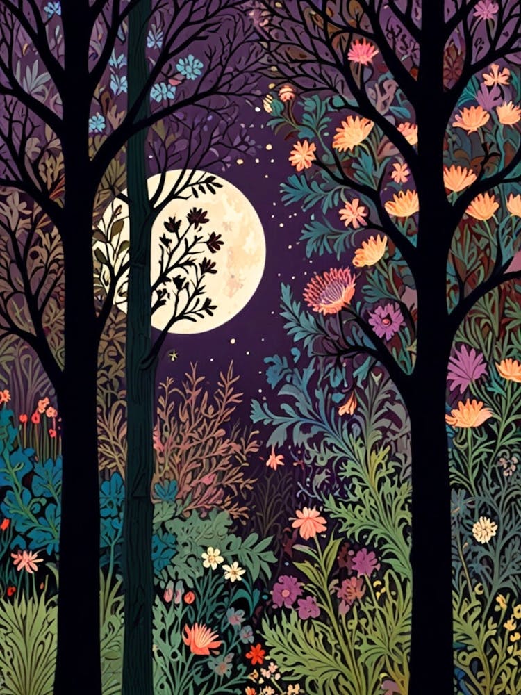 William Morris Moonlight In The Forest 105