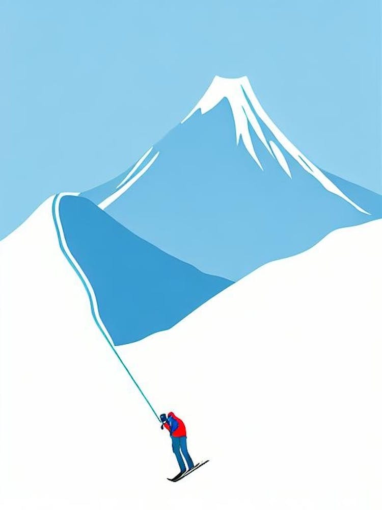 Naeba, Japan Minimal Skiing Poster