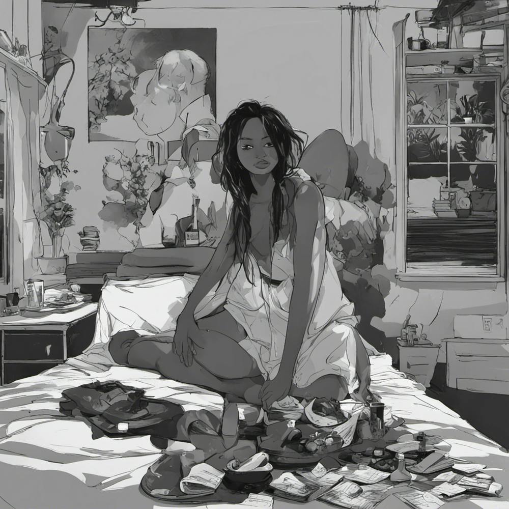 Girl On A Bed