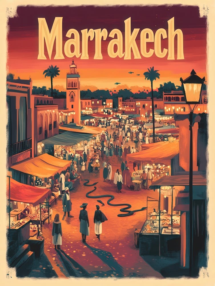 Aihrgdesign A Classic 1960s Travel Poster For Marrakech 1