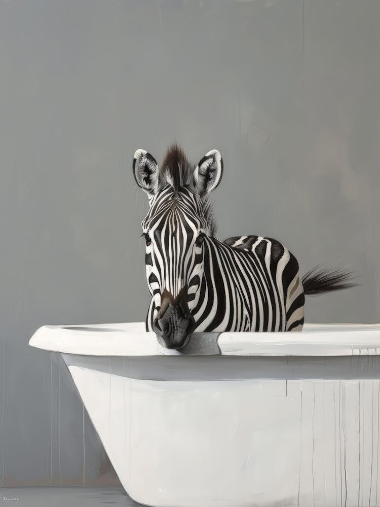 Zebra In Bathtub 1