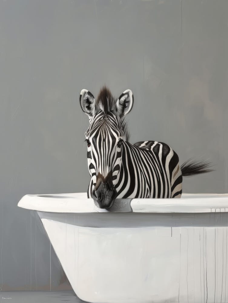 Zebra In Bathtub 1