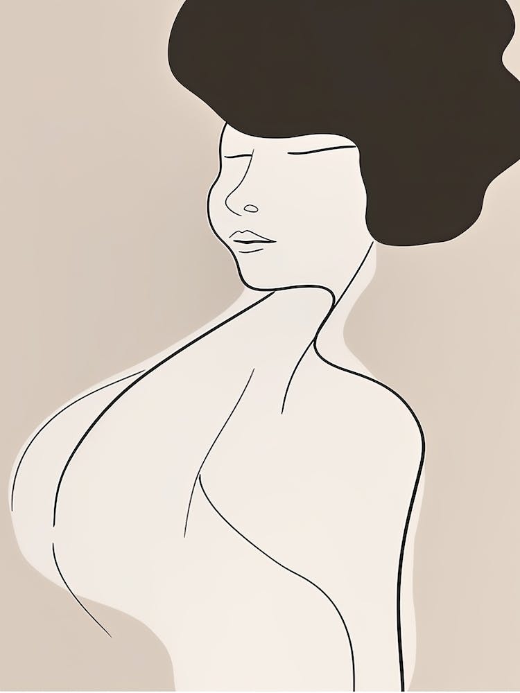 Woman Silhouette Line Art Abstract 6
