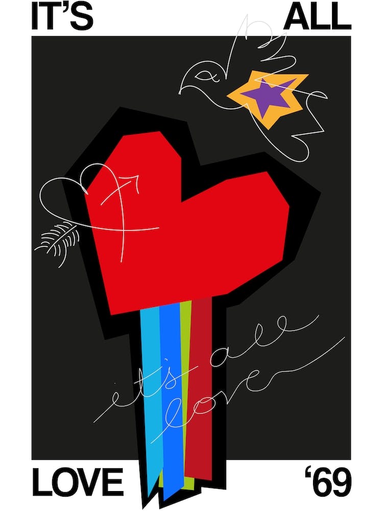 Its All Love Heart Grey 1