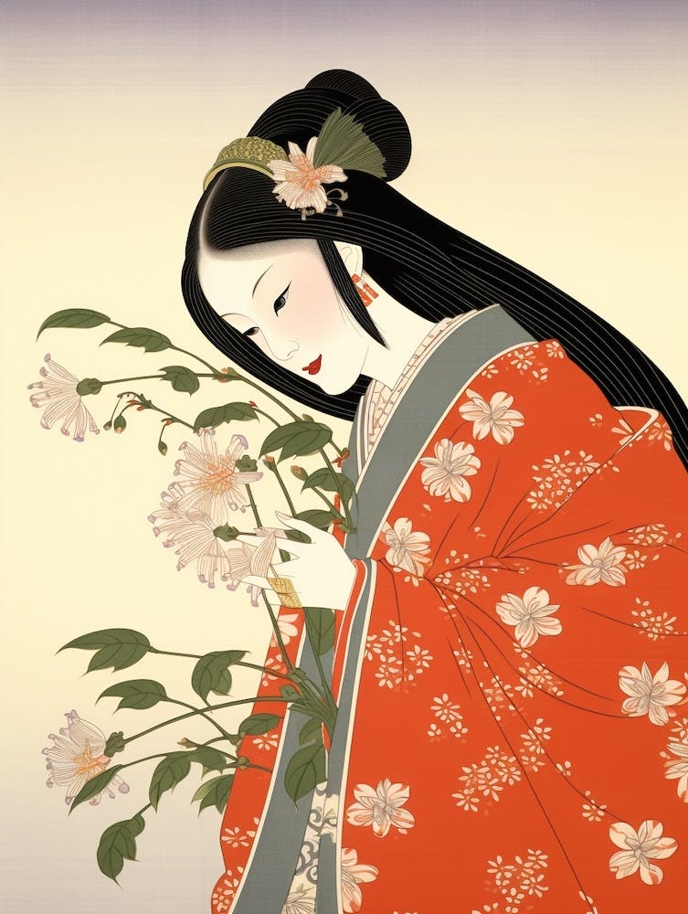 Yukiyanagi Snowdrop Vintage Japanese Botanical And Geisha